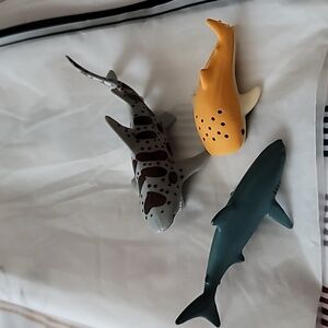 Lot Of 3 Misc. Shark Toys